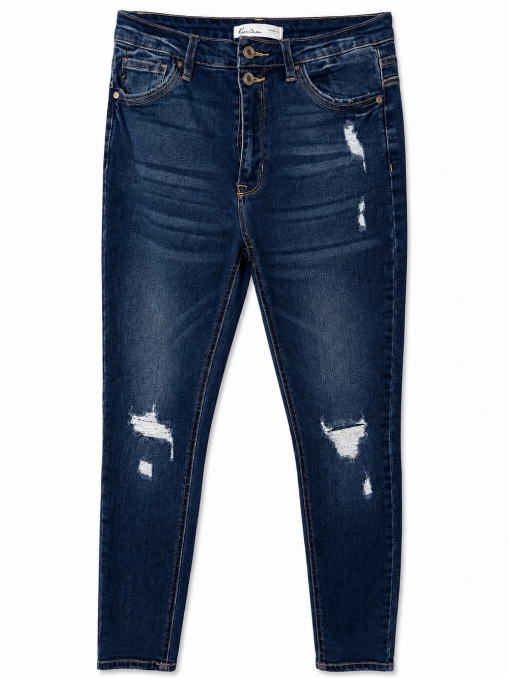 KanCan Dark Indigo Distressed Skinny Jeans